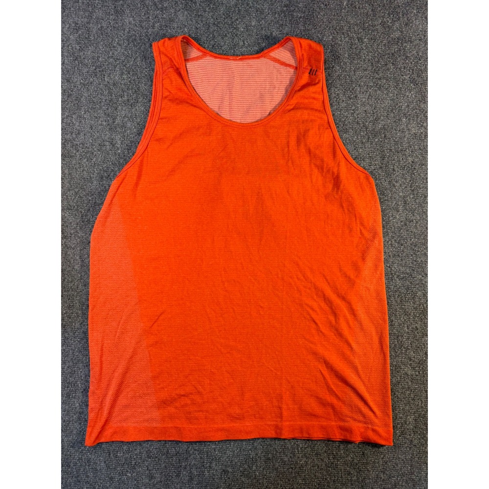 Lululemon Metal Vent Tech Tank Top 2.0 Mens Large Orange Workout Running